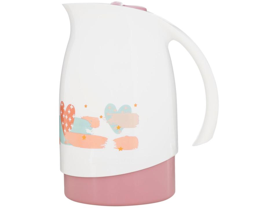 Bule de Café Termic Branco e Rosa 700ml - 2