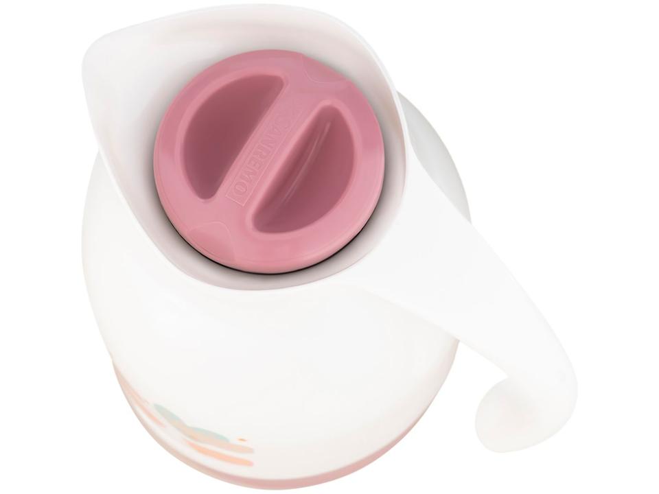 Bule de Café Termic Branco e Rosa 700ml - 5