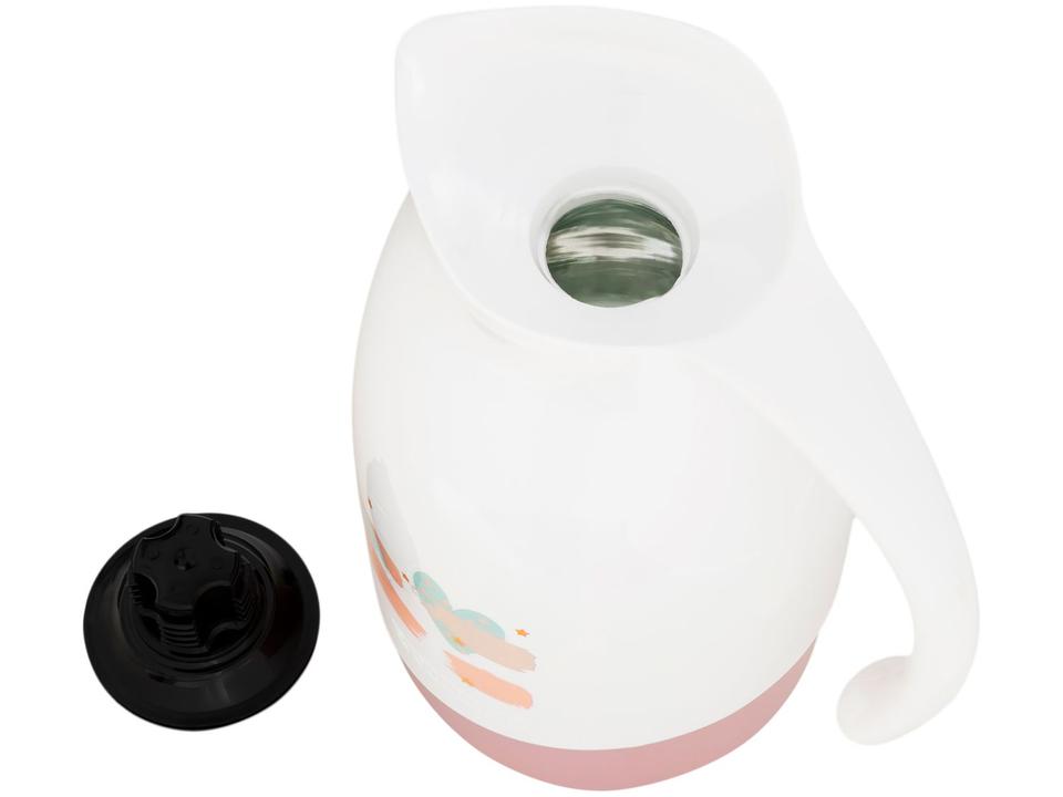 Bule de Café Termic Branco e Rosa 700ml - 3