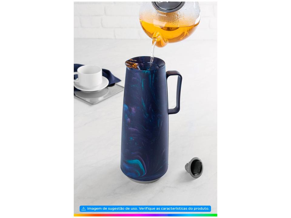 Bule de Chá e Café de Plástico Azul 1L Tramontina Exata - 1