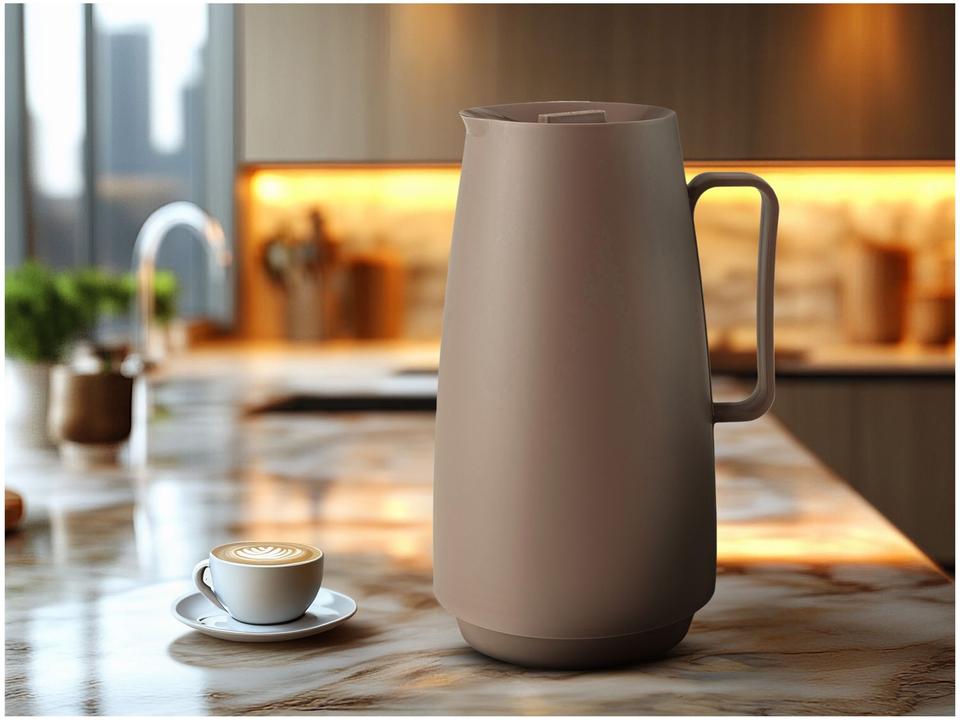 Bule de Chá e Café de Plástico Bege 500ml Tramontina Exata - 1