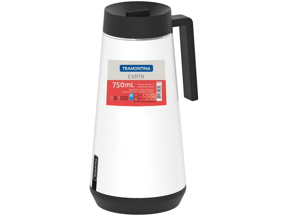 Bule de Chá e Café Térmico Branco com Tampa e Infusor 750ml Tramontina Exata 61644074 - 4