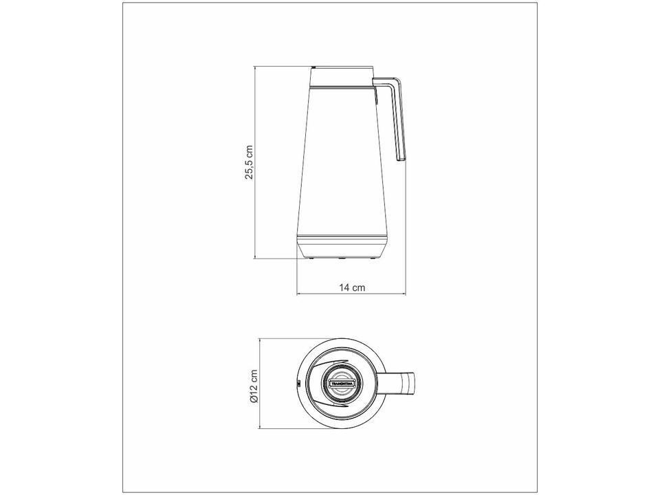 Bule de Chá e Café Térmico Branco com Tampa e Infusor 750ml Tramontina Exata 61644074 - 3