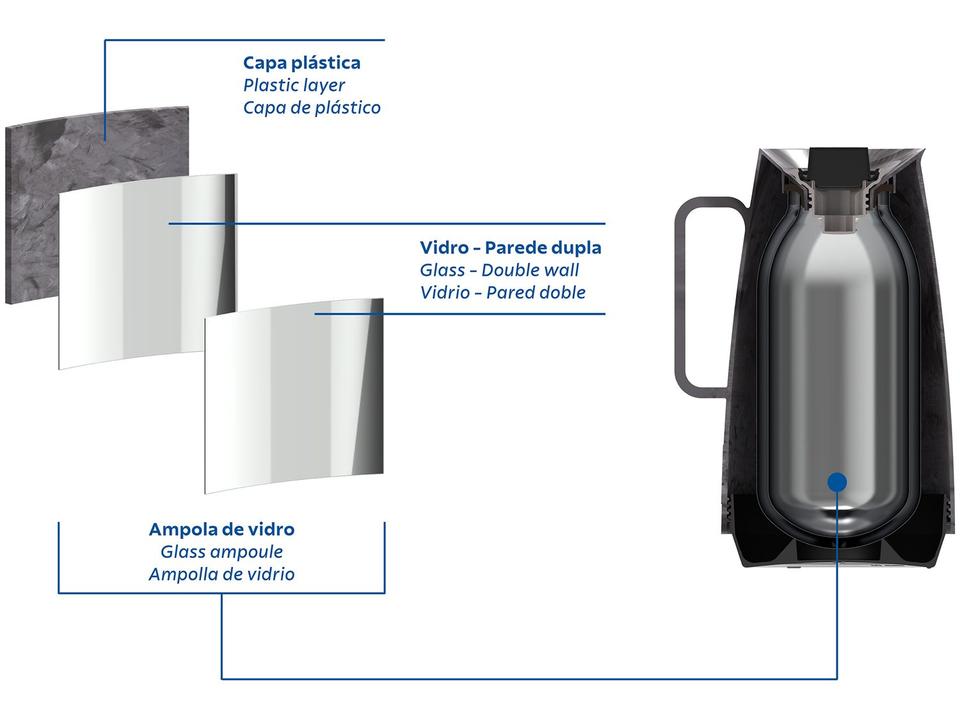 Bule de Chá e Café Térmico Cinza 500ml Tramontina Exata - 1