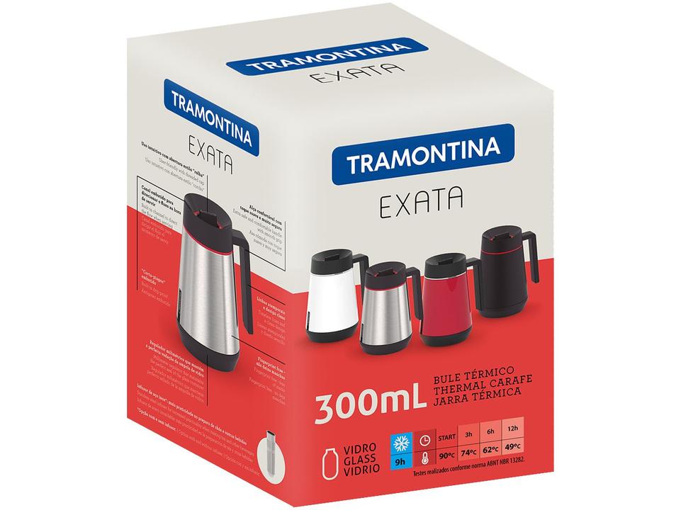 Bule Térmico de Aço Inox Preto com Tampa 300ml Tramontina Exata - 5