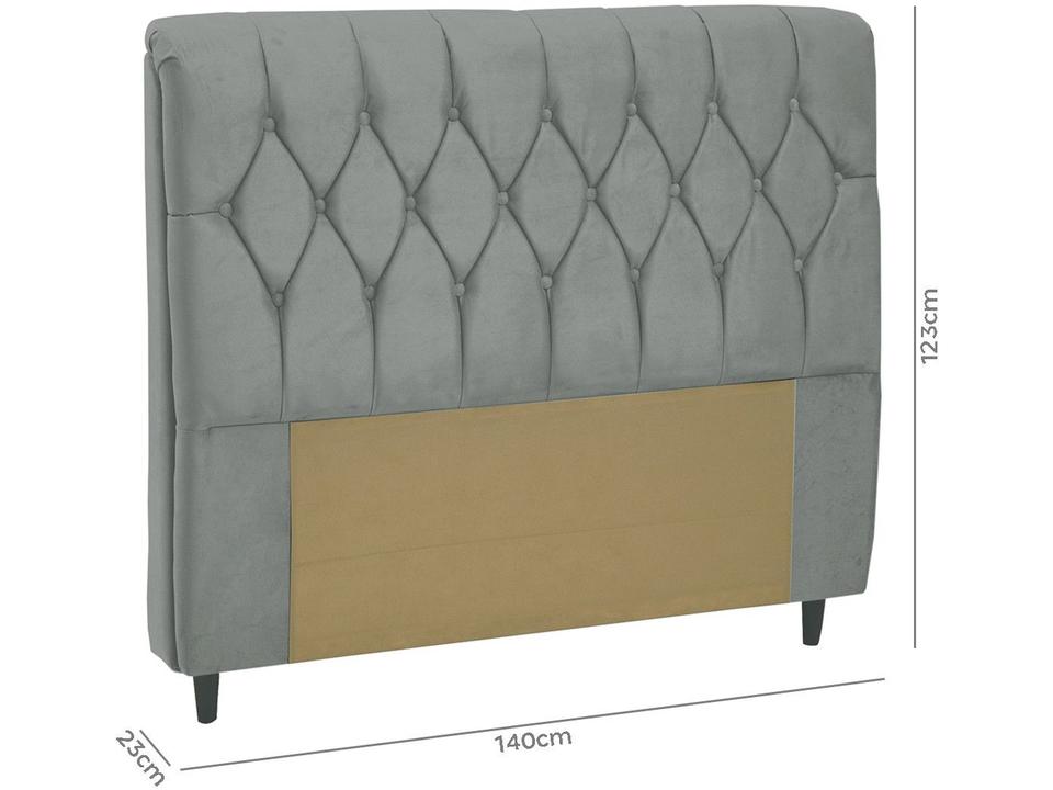 Cabeceira Casal Acolchoado Suede Dobuê Movelaria Istambul Grafite - 3