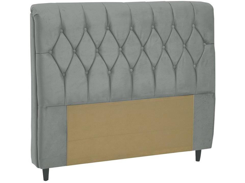 Cabeceira Casal Acolchoado Suede Dobuê Movelaria Istambul Grafite - 1