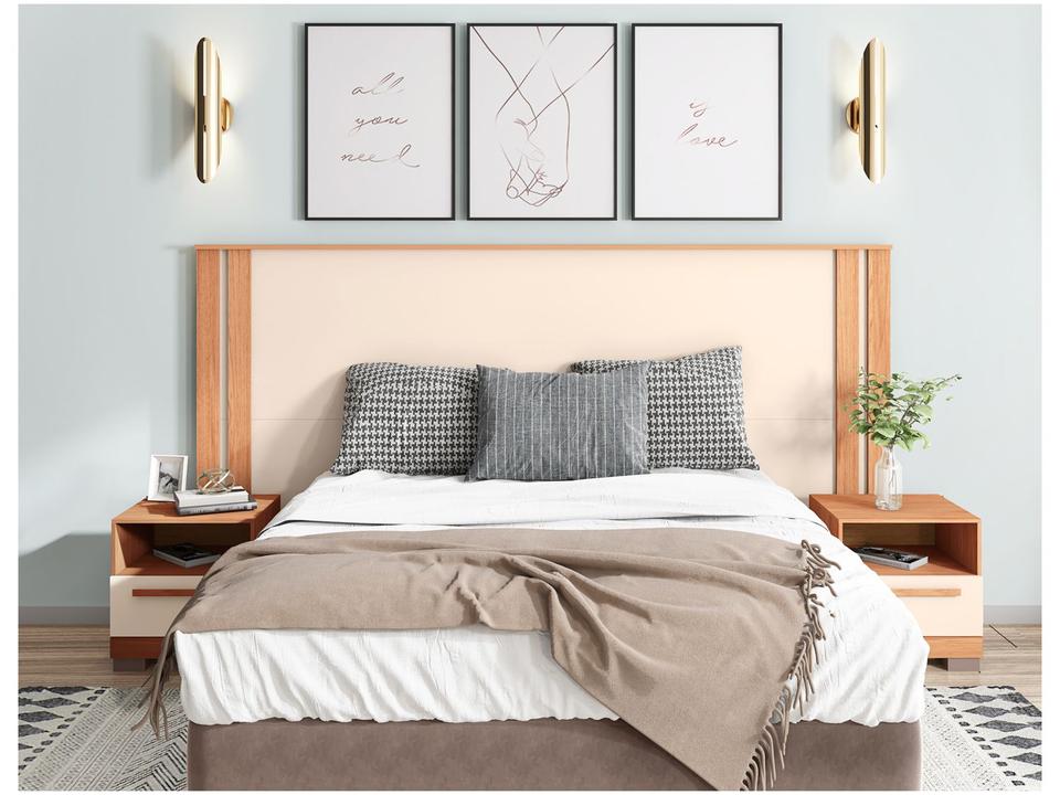 Cabeceira Casal Caemmun Éden Off White e Freijó - 3