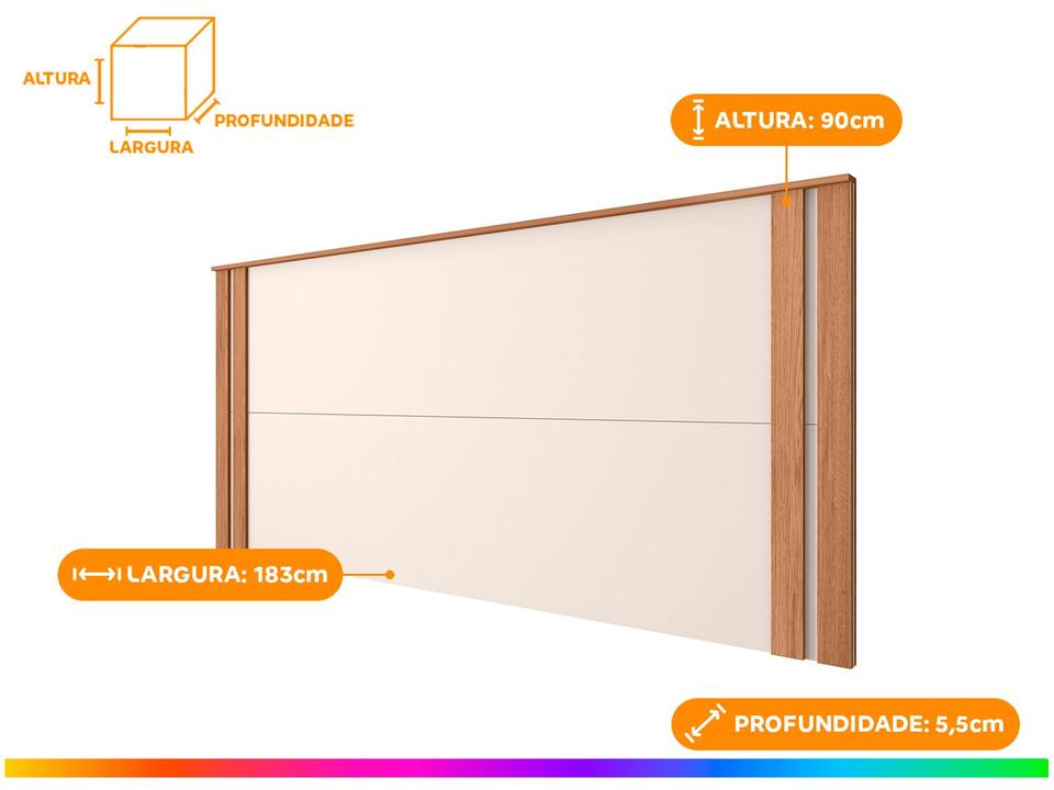 Cabeceira Casal Caemmun Éden Off White e Freijó - 2