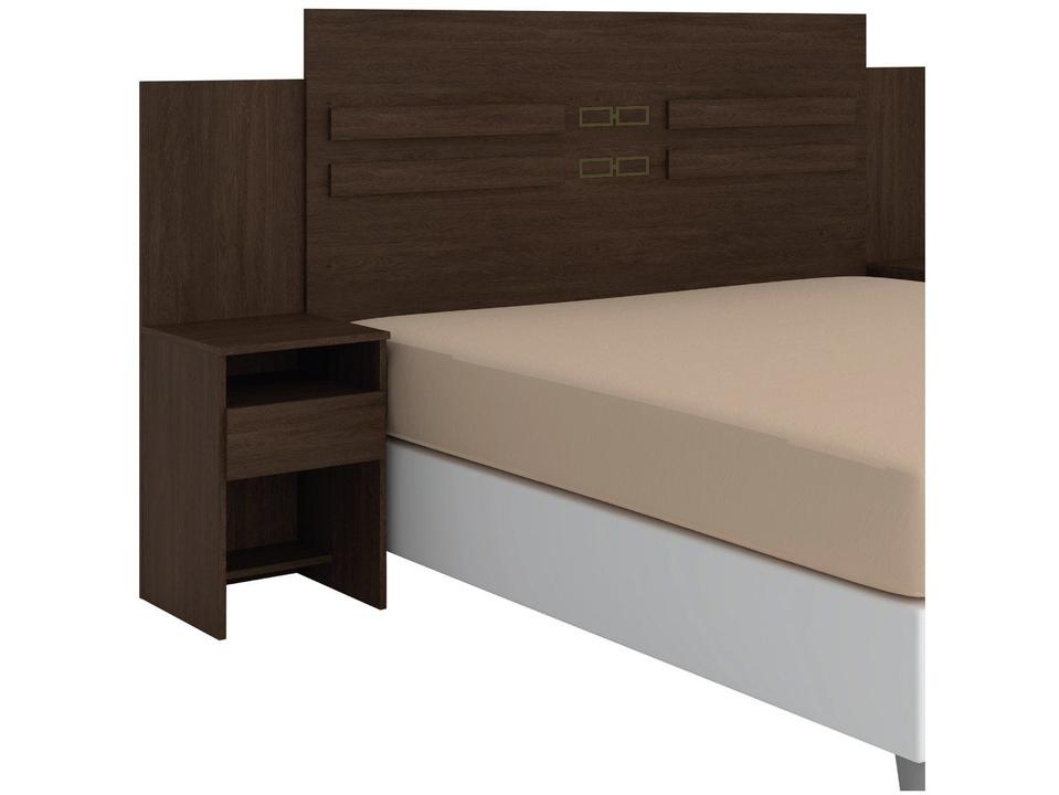Cabeceira Casal e Queen Size MDP com 2 Prateleira 2 Mesas de Cabeceira Demóbile Triunfo  Ébano Touch - 7