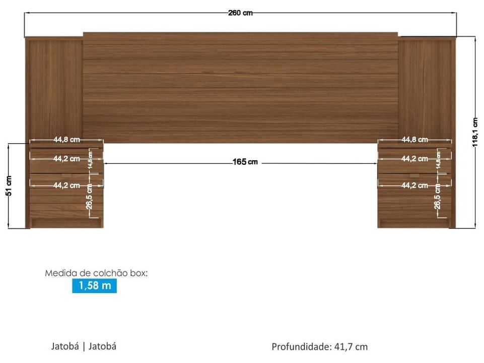 Cabeceira Casal Pintura UV Santos Andira Democrata Jatoba - 4