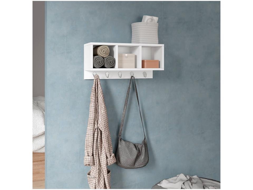 Cabideiro de Parede Branco 5 Ganchos BRV Móveis - 1