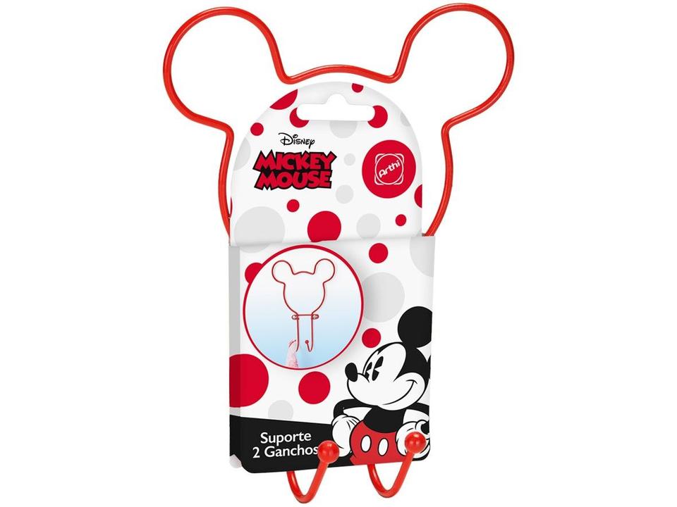 Cabideiro de Parede Vermelho 2 Ganchos Arthi - 2