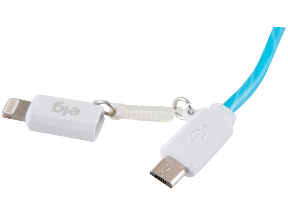 Cabo 2 em 1 Micro USB e Lightning 1m ELG Luminous - 4