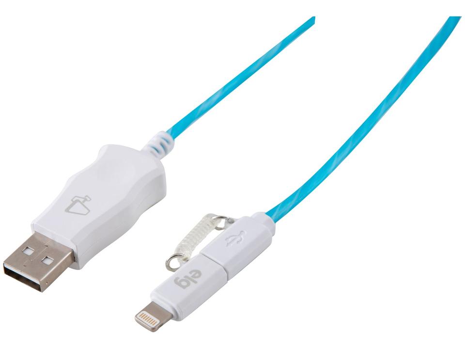 Cabo 2 em 1 Micro USB e Lightning 1m ELG Luminous - 1