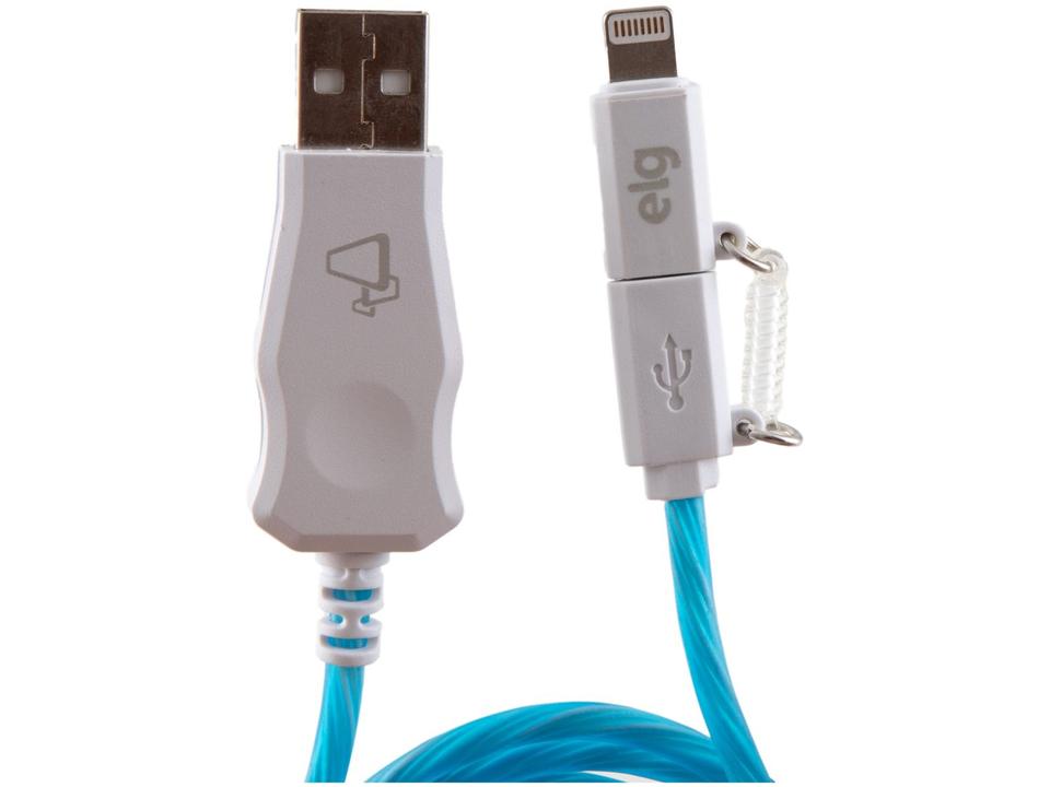 Cabo 2 em 1 Micro USB e Lightning 1m ELG Luminous - 2