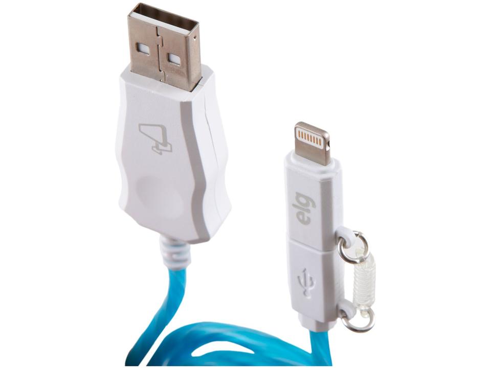 Cabo 2 em 1 Micro USB e Lightning 1m ELG Luminous - 3