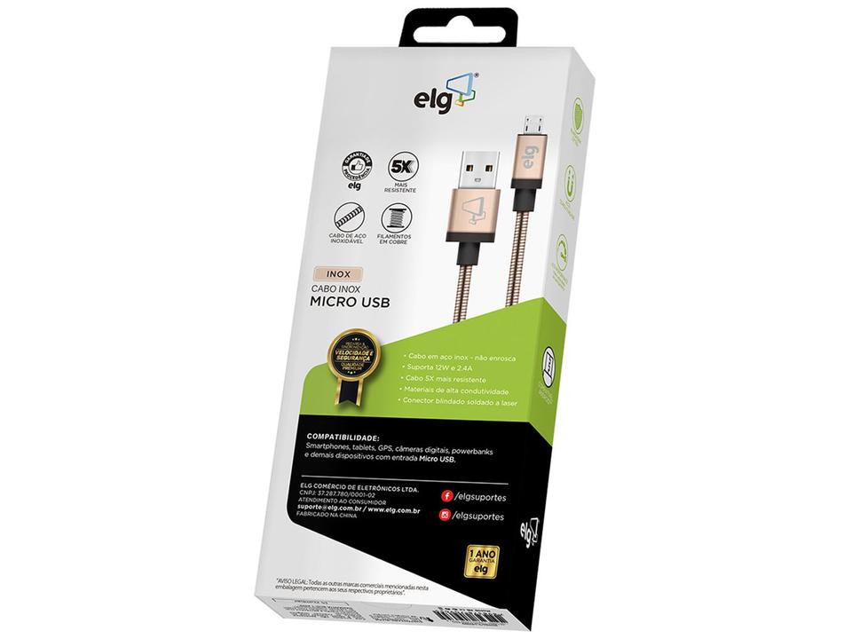 Cabo Micro USB 1m ELG Inox - INX510GD - 2