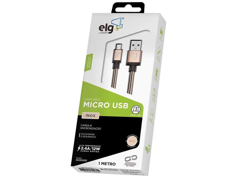 Cabo Micro USB 1m ELG Inox - INX510GD - 1