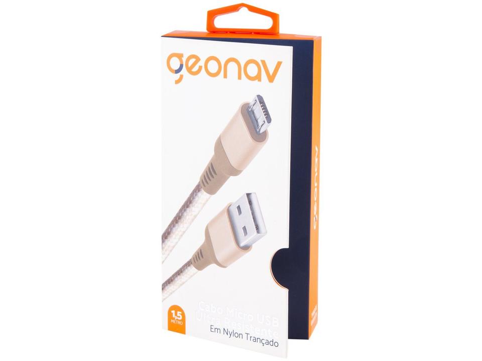 Cabo Micro USB Universal 1,5m Ultraresistente Geonav MIC15G - 4
