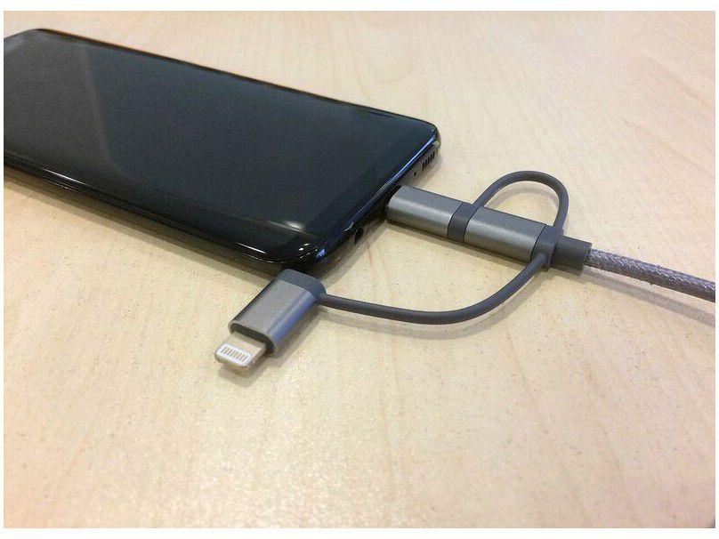 Cabo USB Micro USB e USB-C Lightning - Ultraresistente Geonav LMC31GR - 1