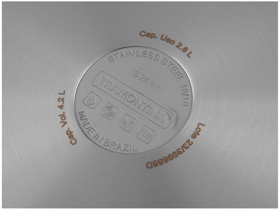 Caçarola Inox com Fundo Triplo 4,2L 24cm Tramontina Allegra 62653240 - 4