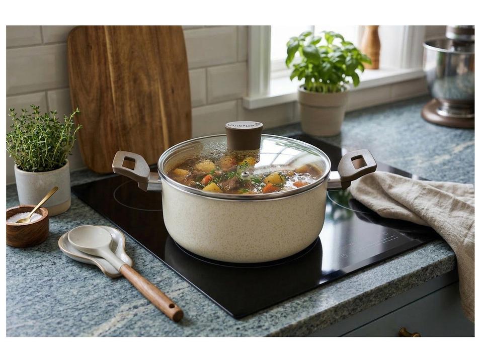 Caçarola Multiflon Antiaderente 24cm 5L Bege Ekó - 1