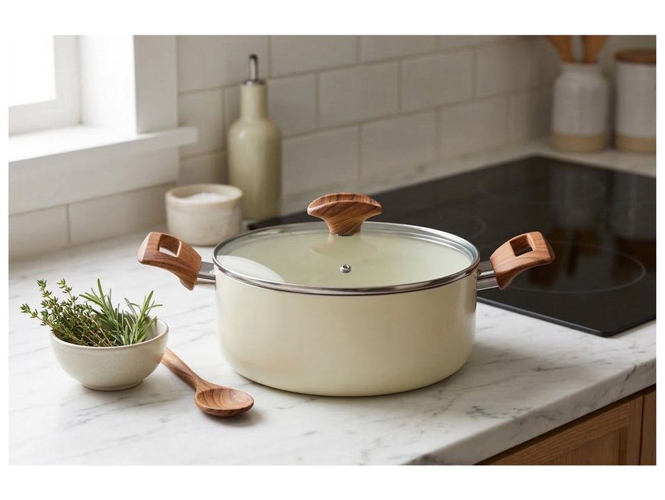 Caçarola Multiflon Antiaderente Cerâmico 22cm 3,1L Bege Capadócia - 1