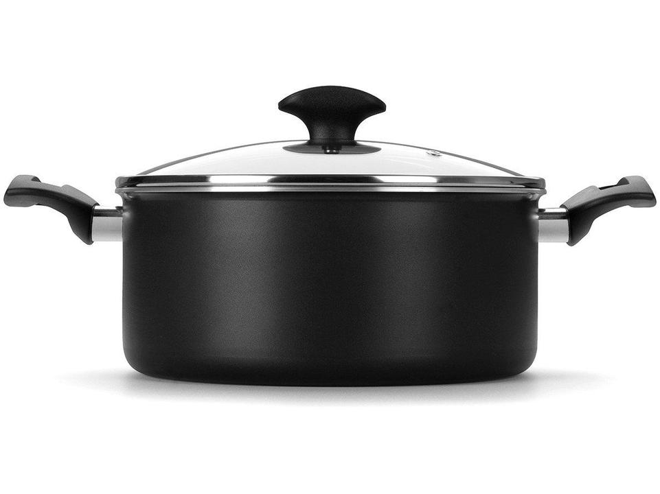 Caçarola Multiflon de Alumínio Antiaderente com Tampa Preto 2,7L 20cm Amora - 1