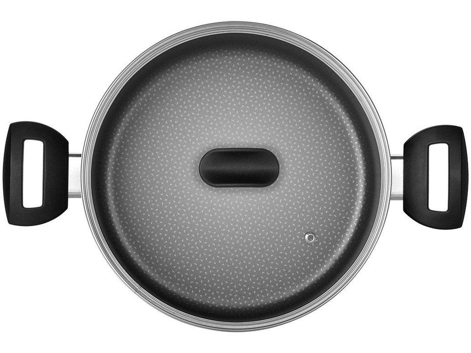 Caçarola Multiflon de Alumínio Antiaderente com Tampa Preto 2,7L 20cm Amora - 2