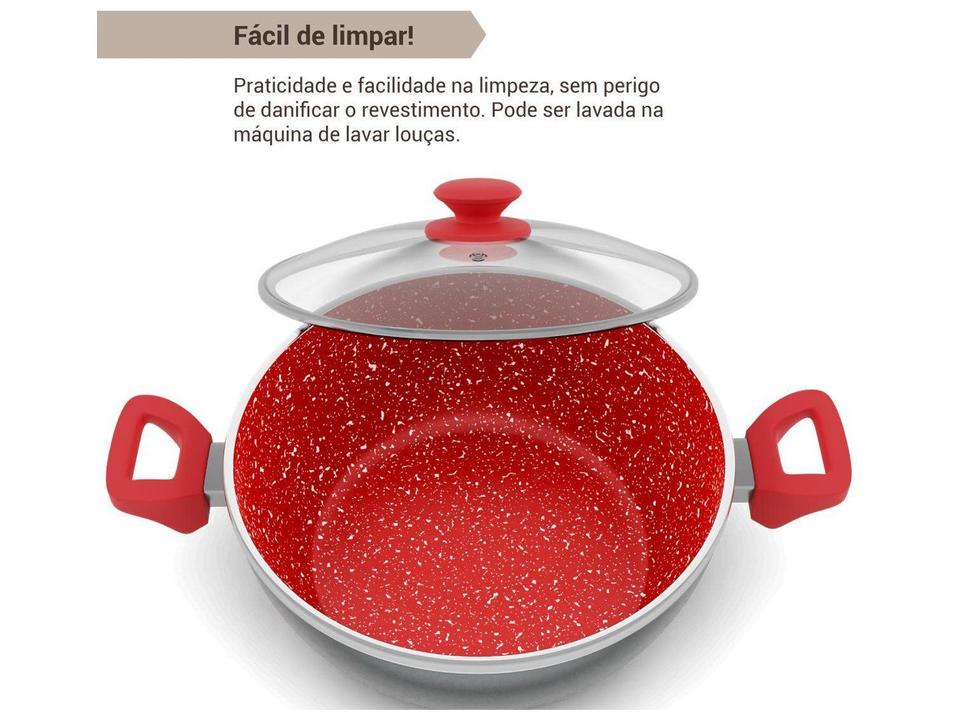 Caçarola Philco Antiaderente Fundo Triplo 28cm 6,1L Cinza e Vermelha PPH280ACR - 4