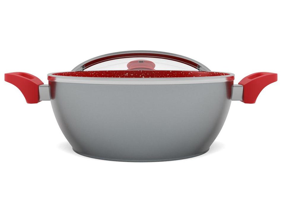 Caçarola Philco Antiaderente Fundo Triplo 28cm 6,1L Cinza e Vermelha PPH280ACR - 10