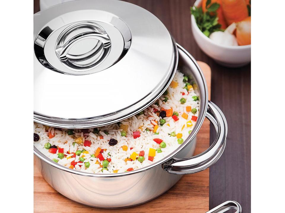 Caçarola Rasa Inox Fundo Triplo 28cm 7,1L Solar Tramontina 62503280 - 5