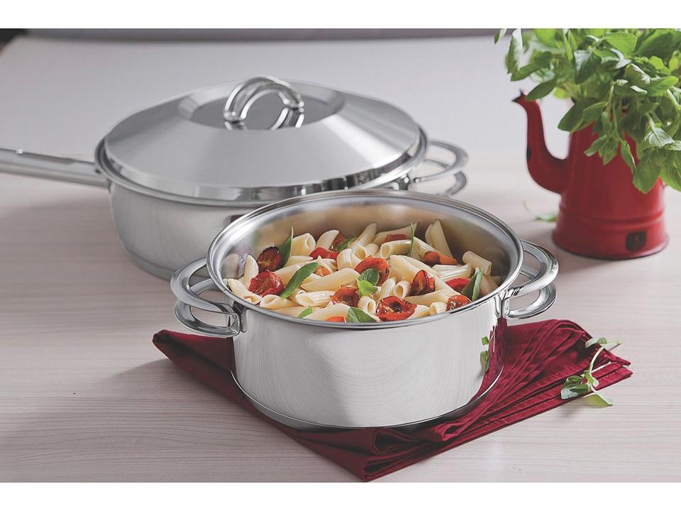 Caçarola Rasa Inox Fundo Triplo Solar 16cm 1,4L Tramontina - 5