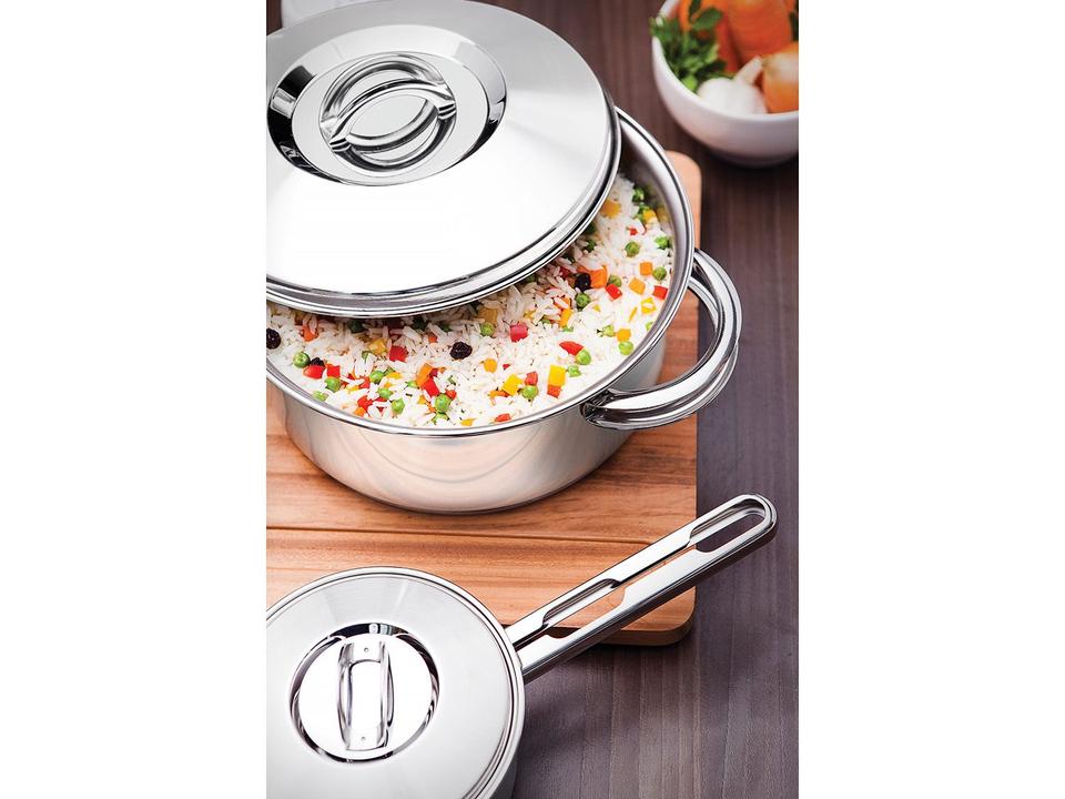 Caçarola Rasa Inox Fundo Triplo Solar 16cm 1,4L Tramontina - 4