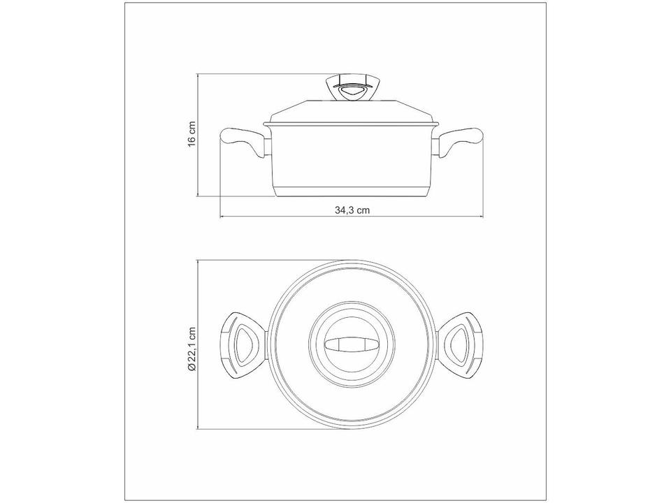 Caçarola Tramontina 2,9L 20cm 0.7mm com Tampa - 6