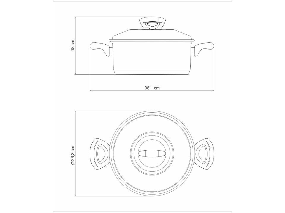 Caçarola Tramontina 4,7L 24cm 0.7mm com Tampa - 6