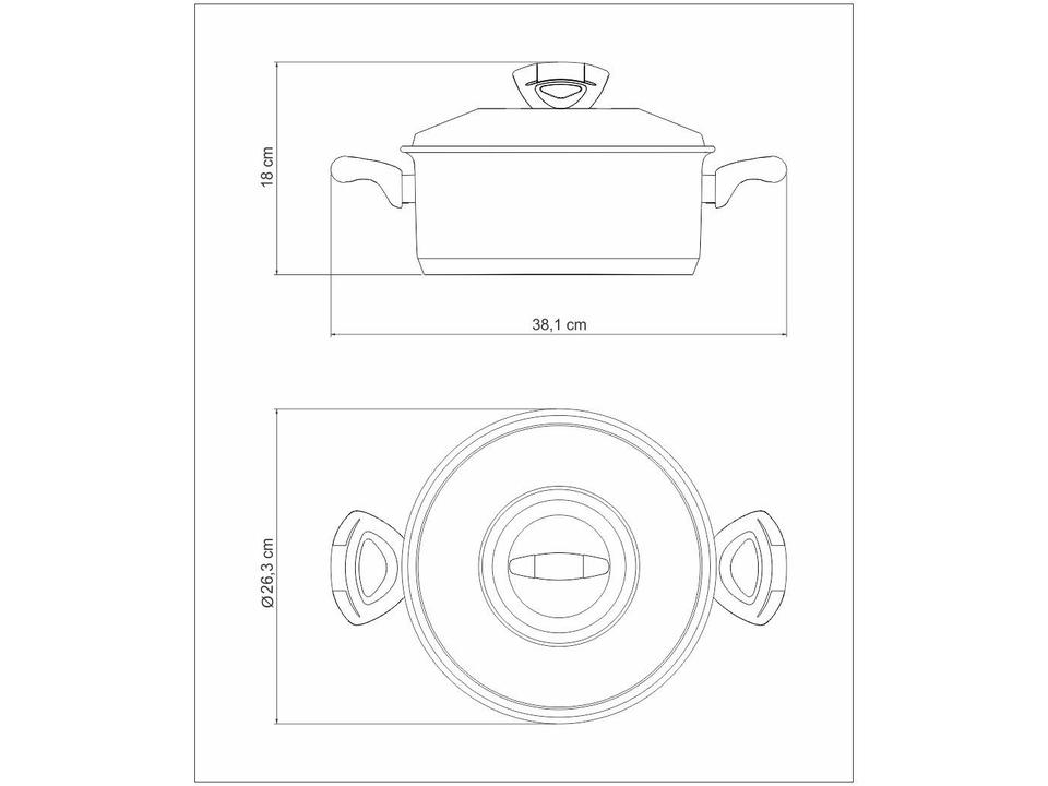 Caçarola Tramontina 4,7L 24cm 0.7mm com Tampa - 6