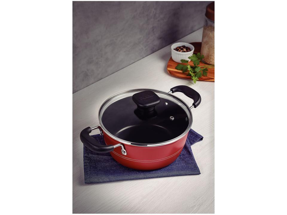 Caçarola Tramontina Antiaderente com Tampa Vermelha 2,4L 20cm Sicilia - 1