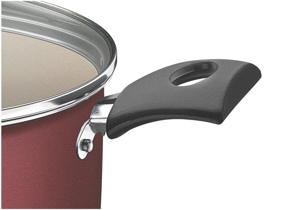 Caçarola Tramontina Antiaderente com Tampa Vermelha 4,9L 24cm Turim - 2