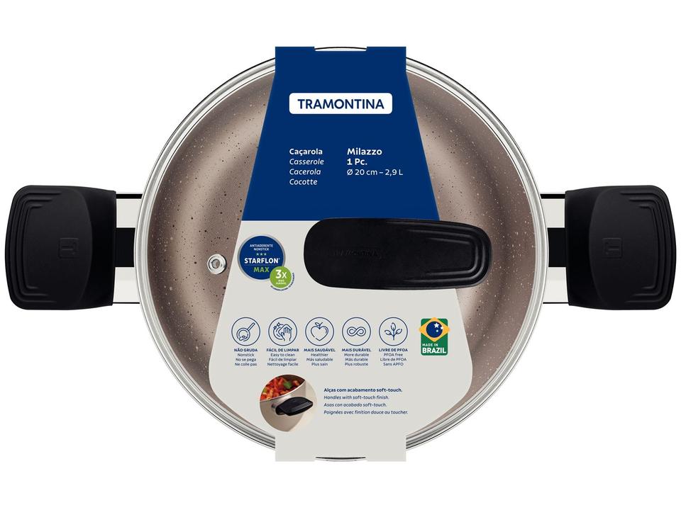 Caçarola Tramontina Antiaderente de Alumínio 20cm 2,9L Amêndoa Milazzo - 6