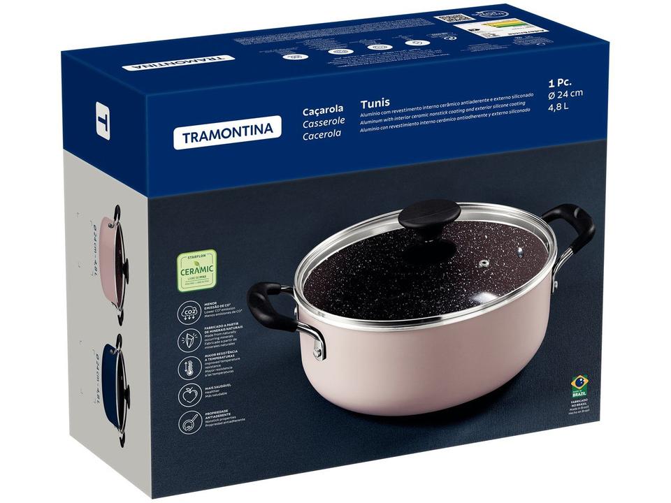 Caçarola Tramontina de Alumínio 24cm 4,8L Rosa Trufado Tunis - 2