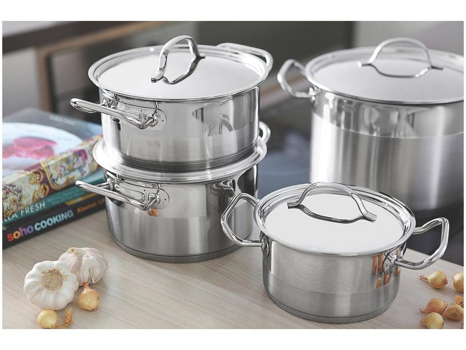 Caçarola Tramontina Inox 1,4L 16cm com Tampa - 2