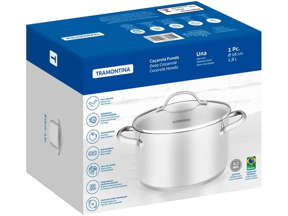 Caçarola Tramontina Inox 16cm 1,8L Una - 5