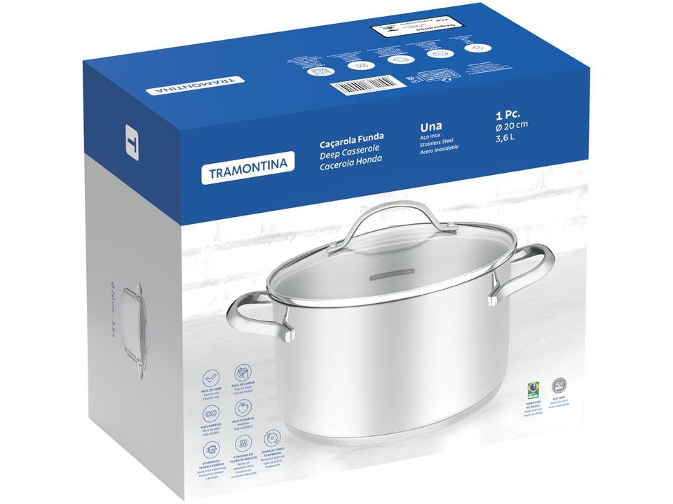 Caçarola Tramontina Inox 20cm 3,6L Una - 4