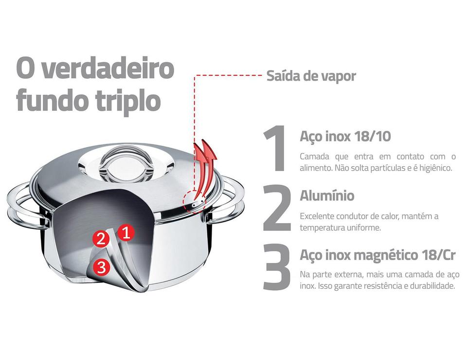 Caçarola Tramontina Inox com Tampa Solar 62503240 - 6