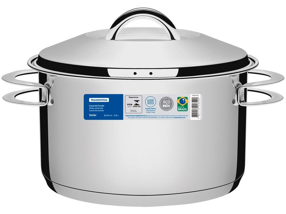 Caçarola Tramontina Inox Funda 20cm 3,6L Inox Solar - 5