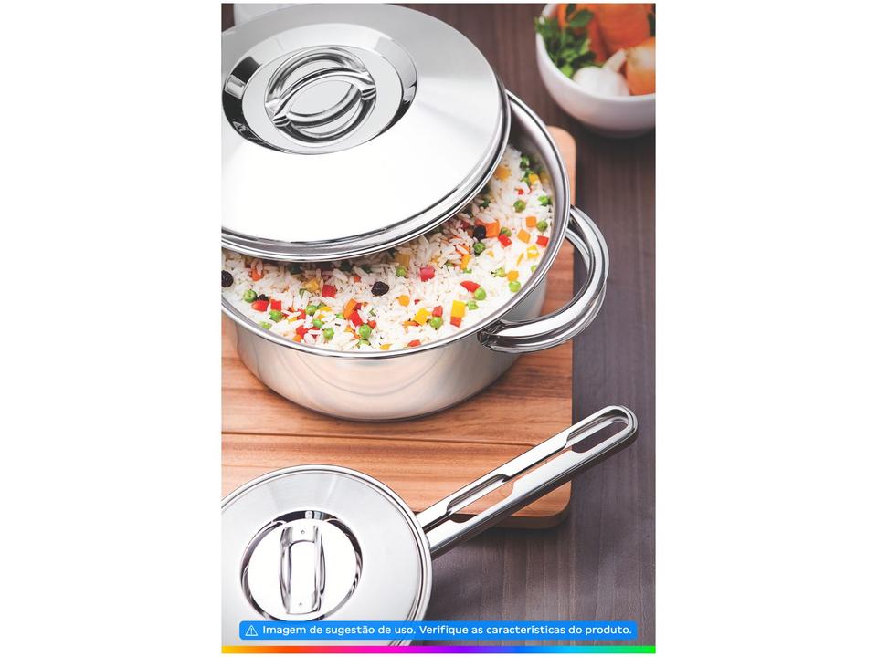 Caçarola Tramontina Inox Funda 20cm 3,6L Inox Solar - 1