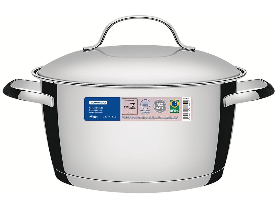 Caçarola Tramontina Inox Fundo Triplo 20cm 3,1L Allegra 62654201 - 6