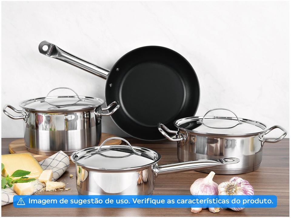 Caçarola Tramontina Inox Fundo Triplo 20cm 3,6L Professional - 3